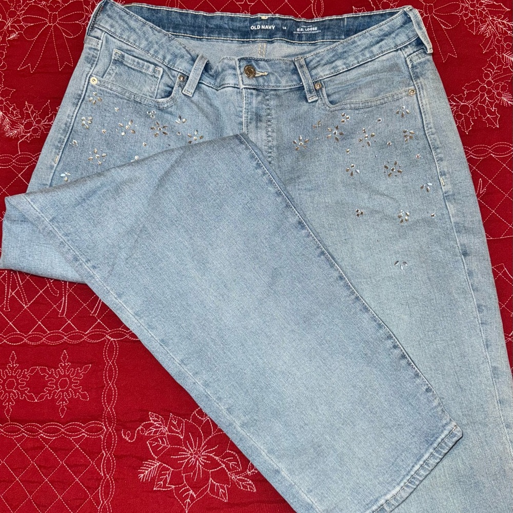 Old Navy Women's OG Loose Embellished Jeans